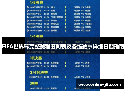 FIFA世界杯完整赛程时间表及各场赛事详细日期指南